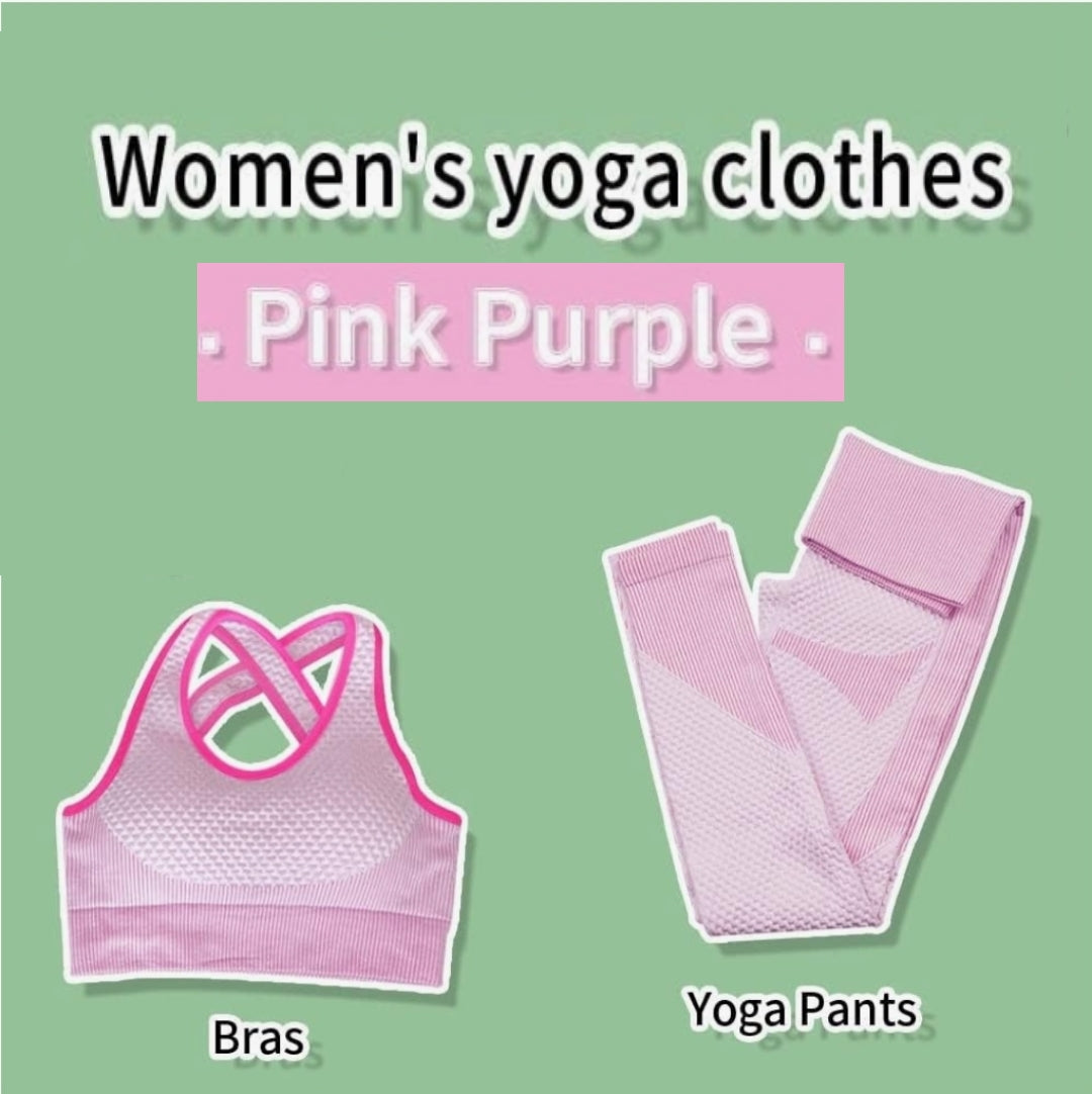 Seamless bra and yoga set