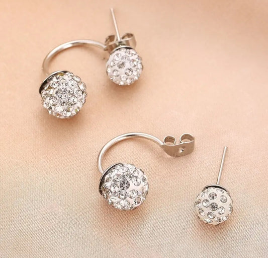 Shambhala Crystal Ball Stud Earrings