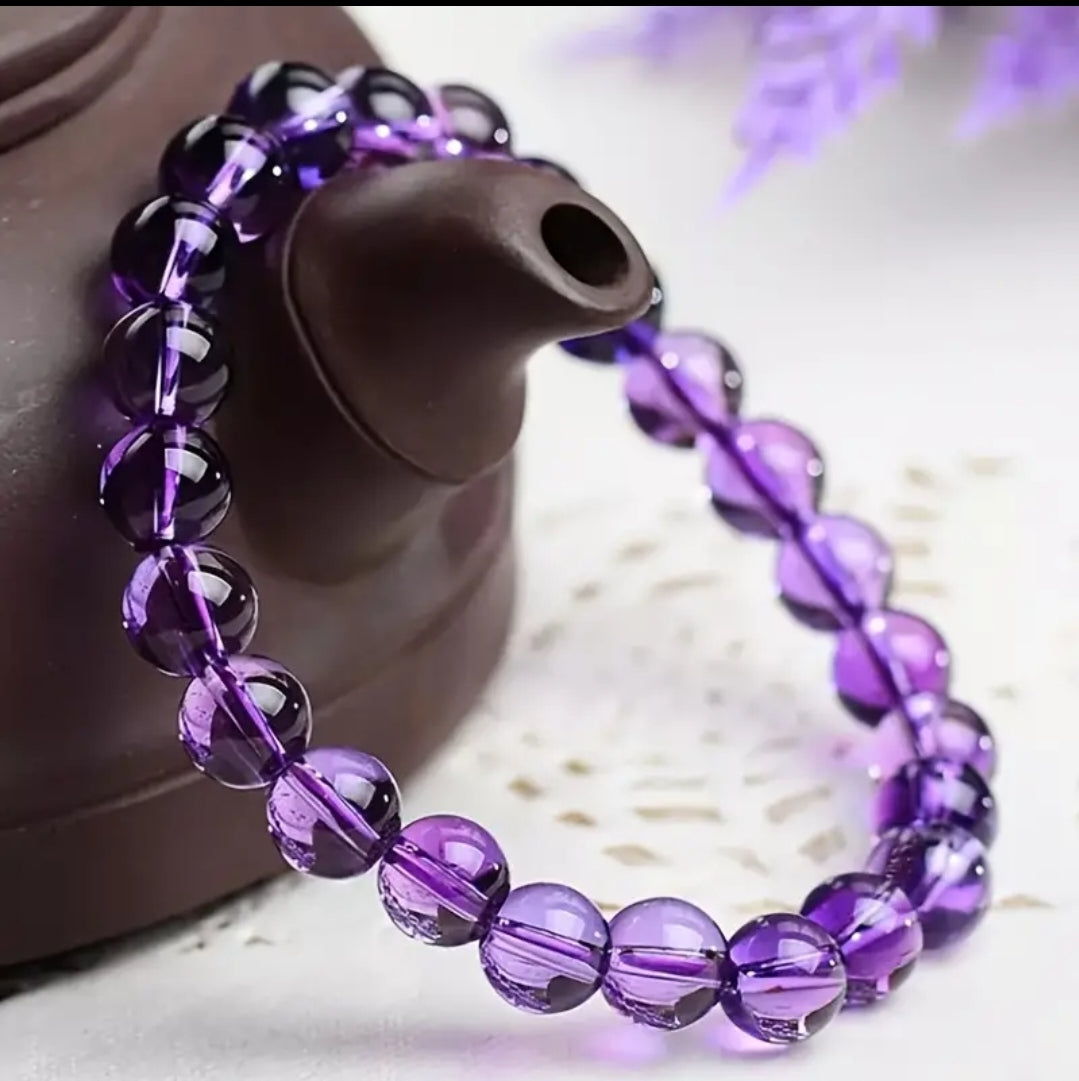 1pc Fashion Cool Creative Purple Breath Lucky Energy Bracelet, Holiday Party Gifts For Women Men, Accessories Jewelry Gifts