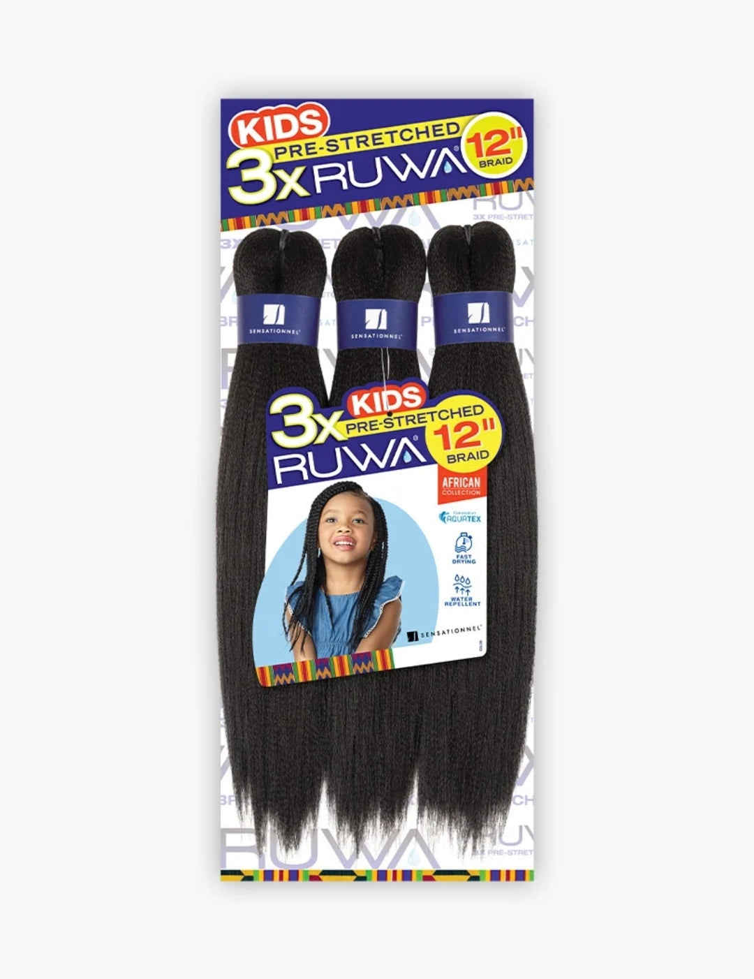 3X RUWA PRE-STRETCHED KIDS BRAID 12″