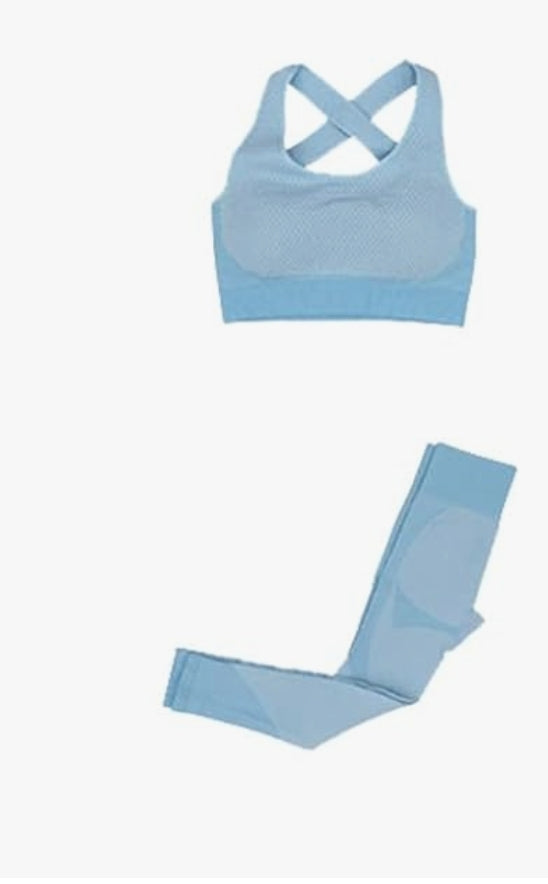 Seamless bra and yoga set